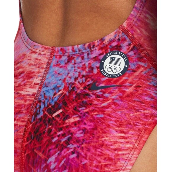 Nike Swim Women's HydraStrong USA Racerback‎ One-Piece Swimsuit~36/Medium - Picture 3 of 7